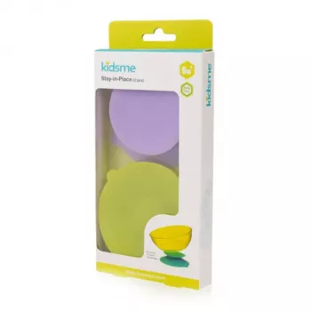 KIDSME Stay-in-Place tapadó szőnyeg tálakhoz, palackokhoz és poharakhoz, 2 darabos csomag, lime és levendula