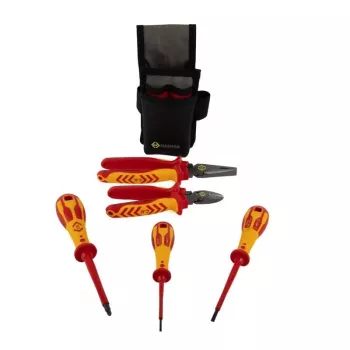 C.K T5980 Essential szerszámkészlet, VDE 1000 V, Magma övtáskával, CombiCutter3 160 mm, kombinált fogó 185 mm és 3 Dextro VDE csavarhúzó