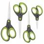 Rapesco Soft Grip ollókészlet, 4 részes, rozsdamentes penge, ergonomikus fogantyú, 21cm/17cm/13cm/9cm, fekete/szürke 1576