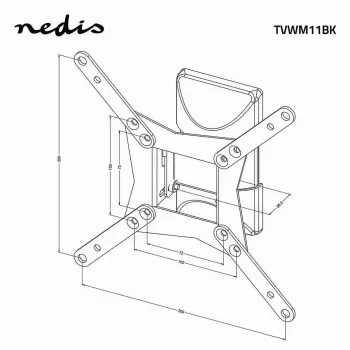 Nedis teljesen mozgatható TV-fali tartó 32-65 inch képernyőkhöz, 35 kg, VESA 400x400-ig, fekete