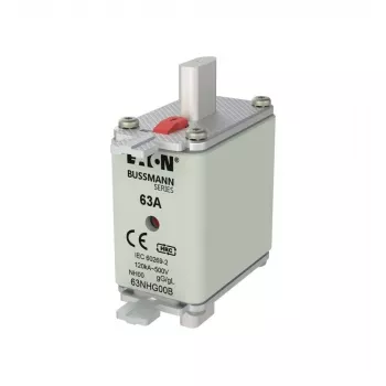 Eaton 63NHG00B NH-biztosítékbetét 63 A 500 V AC gG 00 méret mechanikus jelzővel (3 darabos csomag)