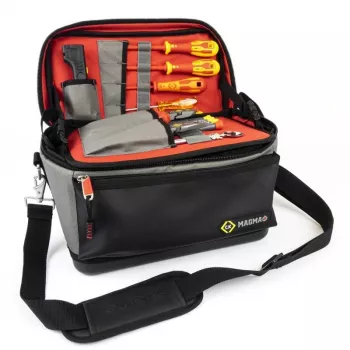 C.K Tools MA2641 Plus műszertáska, 600D poliészter, 300 x 220 x 100 mm, fekete/kék