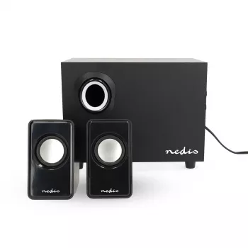 Nedis CSPR10021BK 2.1 PC-hangszóró szett, 33 W, USB-ről működtetett, fekete