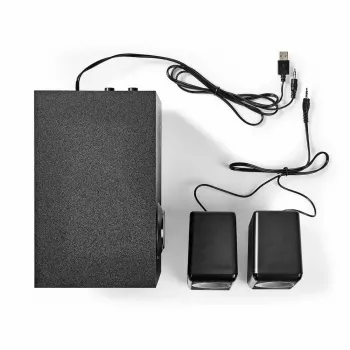 Nedis CSPR10021BK 2.1 PC-hangszóró szett, 33 W, USB-ről működtetett, fekete