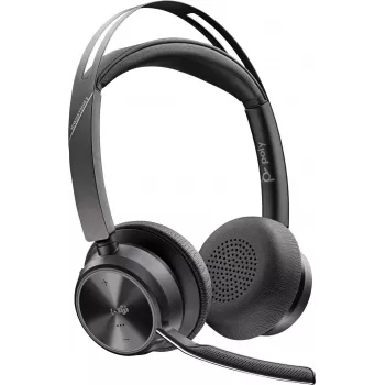 HP POLY Voyager Focus 2 Microsoft Teams tanúsított sztereó Bluetooth headset töltőállomással