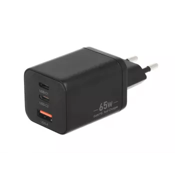 MOVANO GaN 65W 2x USB-C PD + USB-A töltő (fekete)