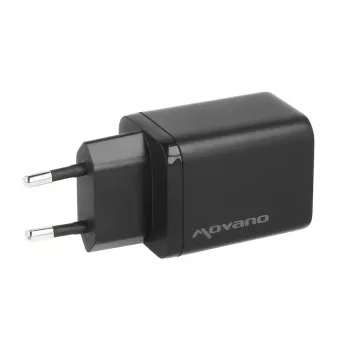 MOVANO GaN 45W USB-C PD + USB-A fali töltő (fekete)