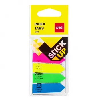 DELI Stick Up index jelzők PP 50x12 mm 100 lap vegyes színek (D338199)