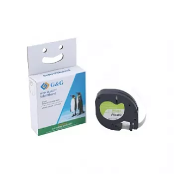 G&G BM-D-G-91221 feliratszalag-kazetta 12mm x 4m fehér/fekete DYMO-hoz