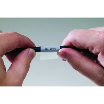 Brady THT-67-427-1.5 önlamináló vinil címkék, fehér/átlátszó, 50,8 x 19,05 mm, tartós, egysoros, 12 mm-ig kábelátmérőhöz, 1500 címke tekercsenként 030541