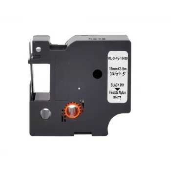 G&G poliamid feliratozószalag 19mm x 3,5m fehér/fekete Dymo Rhino-hoz RL-D-Ny-18489-BK/WT-19MM*3,5M