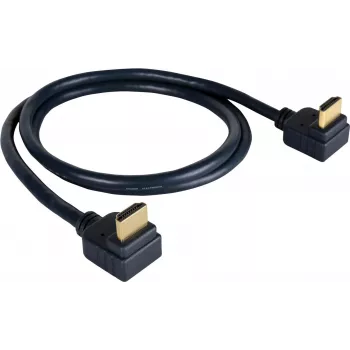 Kramer C-HM/RA2 sorozat C-HM/RA2-6 nagy sebességű HDMI-kábel Ethernet-támogatással, szögcsatlakozós HDMI dugó szögcsatlakozós HDMI dugóhoz, 1,8 m, háromszoros árnyékolású, szürke, 4K-támogatás 97-0144006