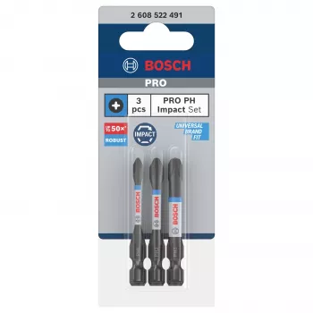 Bosch 2608522491 Phillips PH2 bitkészlet, 3 darab, 25 mm, 1/4