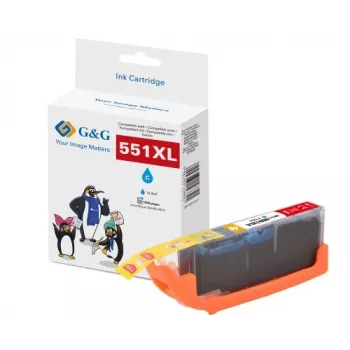 G&G XL tintapatron kompatibilis Canon CLI-551C XL (cián, nagy kapacitás) 14566