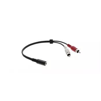 Kramer C-A35F/2RAM-1 audi adapterkábel – 3,5 mm aljzat – 2x RCA dugó, 30 cm, fekete