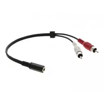 Kramer C-A35F/2RAM-1 audi adapterkábel – 3,5 mm aljzat – 2x RCA dugó, 30 cm, fekete