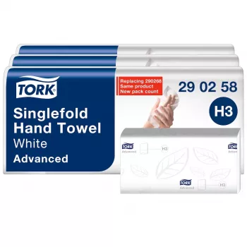 Tork Advanced H3 Z-hajtású kéztörlő 2 rétegű fehér (290258) – 3750 kéztörlő