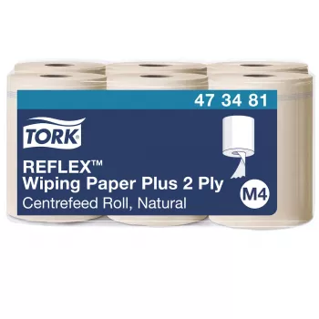 Tork Reflex Advanced M4 centrefeed törlőpapír tekercs, 2 rétegű, natúr, 429 lap, 6 tekercs 473481