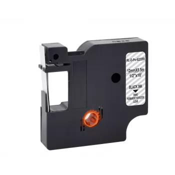 G&G poliészter címkekazetta, átlátszó fekete nyomtatással, 12 mm x 5,5 m, Dymo D1-hez RL-D-Po-622289-BK/CL-12MM*5.5M