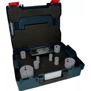 Bosch Progressor fa és fém lyukfűrész-készlet, 7 részes, 20-114 mm átmérő, Power Change befogó, HSS bimetal, táskával 2608594431