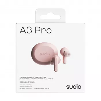 Sudio A3 Pro True Wireless Bluetooth fülhallgató aktív zajszűréssel, rózsaszín A1PROPNK