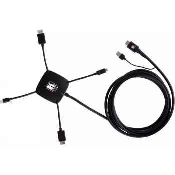 Kramer K-SPIDER többformátumú prezentációs adapterkábel - HDMI/DisplayPort/Mini DisplayPort/USB-C-HDMI/USB - 3,05 m - 4K aktív 91-00015599