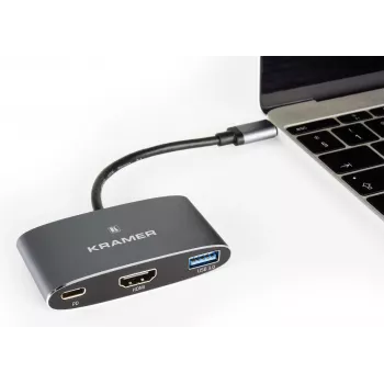 Kramer KDock-1 USB-C dokkoló HDMI-val, 2x USB 3.0, Gigabit Ethernet, 60W PD 91-00016099