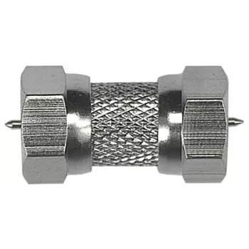 Axing CFA00400 F-Type Coaxial Coupler, 100-Pack, Nickel-Plated Brass, 75 Ohm, 0-2400 MHz