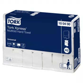 Tork Xpress H2 Universal Interfold kéztörlők 150400, 2 rétegű, fehér, 3990 kéztörlő