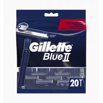 Gillette Blue II eldobható borotva férfiaknak, 20 db, ikerpengék Lubrastrippel 7702018466757