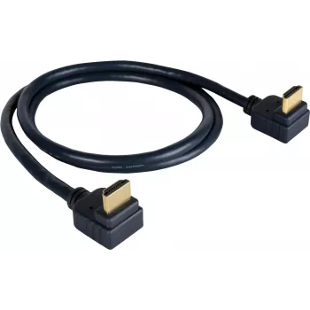 Kramer C-HM/RA-6 High-Speed HDMI-kábel Ethernet-támogatással, HDMI-dugó szögletes HDMI-dugóra, 1,8 m, háromszoros árnyékolás, szürke, 4K-támogatás 97-0143006