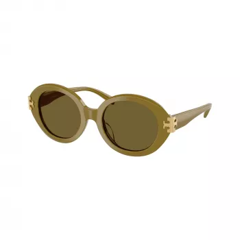 Tory Burch TY7210U női cat-eye napszemüveg, sötétbarna havanna keret, barna gradient lencse, 53-18-145 mm, UV-védelem TY7210U201073