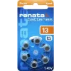Renata ZA13.DP6 0HG cink-levegő hallókészülék-elem PR48, 1,4 V, 305 mAh, 6 darabos csomag