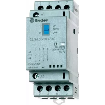 Finder moduláris kontaktor 230V AC/DC 4NO 25A LED 22.34.0.230.4340