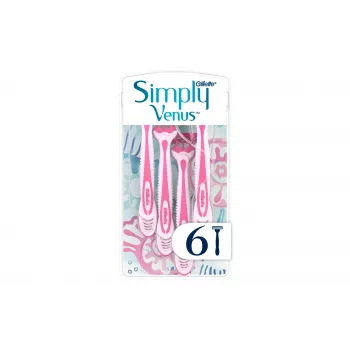 Gillette Simply Venus 3 eldobható borotva nőknek, 3 penge, MoistureRich csík, 6 darab 8006540826997