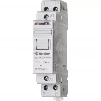 Finder 20 sorozat impulzusrelé, 1NO+1NC, 20A, 24V AC tekercs, DIN-sín 202380244000