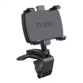 SBS Mobile forgatható autós telefontartó műszerfalra, klipszes, legfeljebb 7 inch okostelefonokhoz, 360°-ban forgatható, fekete (TESUPPWHEELK)