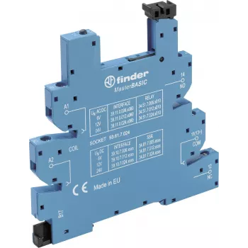 Finder reléfoglalat tartókapoccsal, LED-del és EMC-szűréssel, 93.61.7.024