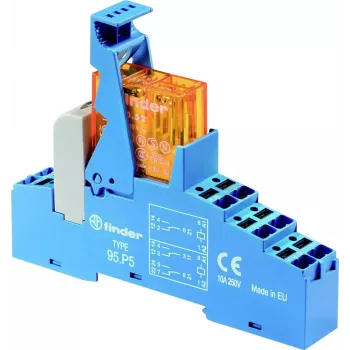 Finder 48.P6.9.024.4050 interfész relémodul, 24 V DC tekercs, 16 A SPDT érintkező, DIN-sínre szerelhető, LED-jelzés