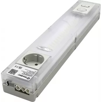 Finder LED kapcsolószekrény-lámpa Schuko-aljzattal, 6W, 1000lm, 4000K, fehér/átlátszó, 360mm 7L.55.8.230.4200