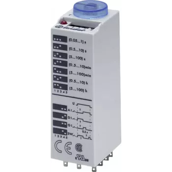 Finder 85.03.8.240.0000 többfunkciós időrelé, 24-240 V AC/DC, 3 CO, 10 A, 18 funkció