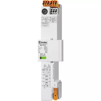 Finder 7P.94.8.255.Z107 2 típusú túlfeszültség-védő eszköz 1000 V DC fotovoltaikus rendszerekhez, 3 pólusú, 40 kA Imax, DIN-sínre szerelhető