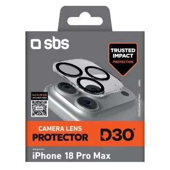 SBS D3O kamerlencse-védő iPhone 18 Pro Max készülékhez – ütés- és karcolásálló, átlátszó