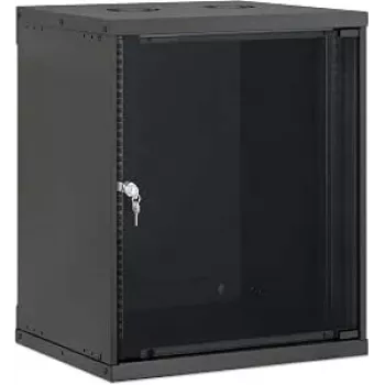Intellinet 19 inch fali hálózati szekrény, Basic Line, 12U, 400 mm mélység, fekete RAL 9005 (716697)