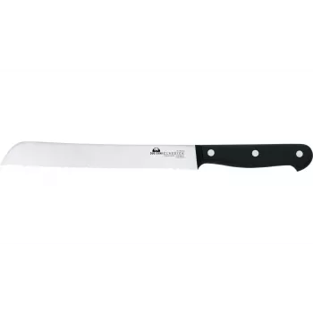 DUE CIGNI 2C 761/20 fogazott kenyérkés 26 cm X50CrMoV15 acél fekete POM nyéllel
