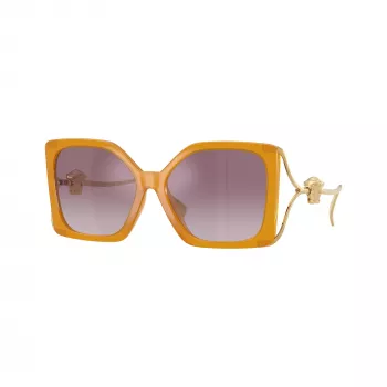 Versace VE4502U55376X női cat-eye napszemüveg, átlátszó rózsaszín keret, sötétszürke lencsék, 58/16/130 mm