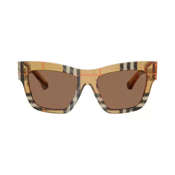 Burberry BE4449-414673 női napszemüveg, négyzetes acetát keret, havanna/teknőc, barna lencse, 53/19/140 mm