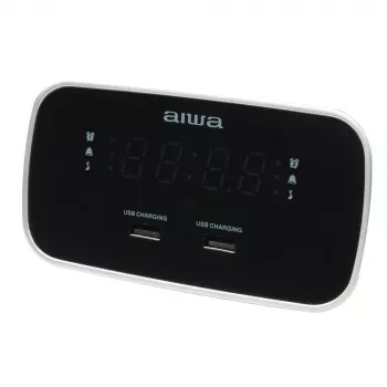 AIWA CRU-19RD piros rádiós ébresztőóra FM/AM tunerrel, dupla ébresztés, szundi, sleep-timer, LED-kijelző, akkumulátoros tartalék