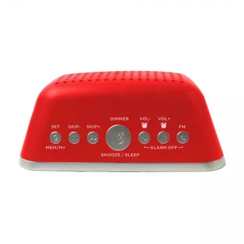 AIWA CRU-19RD piros rádiós ébresztőóra FM/AM tunerrel, dupla ébresztés, szundi, sleep-timer, LED-kijelző, akkumulátoros tartalék