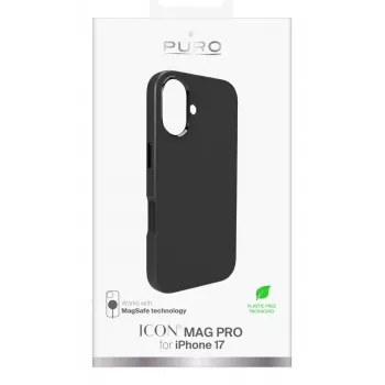 PURO Icon tok Apple iPhone 17-hez, MagSafe-kompatibilis, fekete (PUIPC1763ICONMPBLK)